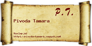 Pivoda Tamara névjegykártya